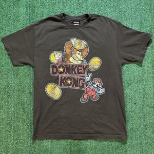 Donkey Kong T Shirt Brown Short Sleeves Hybrid Nintendo Gamer Mens Size L